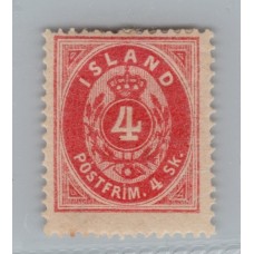 ISLANDIA 1863 Yv. 3 ESTAMPILLA CLASICA DE GRAN CALIDAD 180 EUROS HERMOSA Y RARISIMA !!! Y ESTA CON GOMA PLENA Y ES DE 1863 !!! DE LUJO !!!